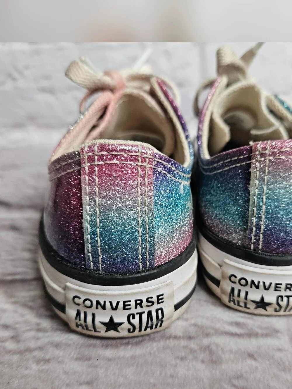 Converse all Star Youth Girls Size 12 Glitter Sneakers Shoes